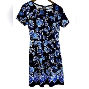 En Focus Studios dress women 4 Navy textured floral sheath